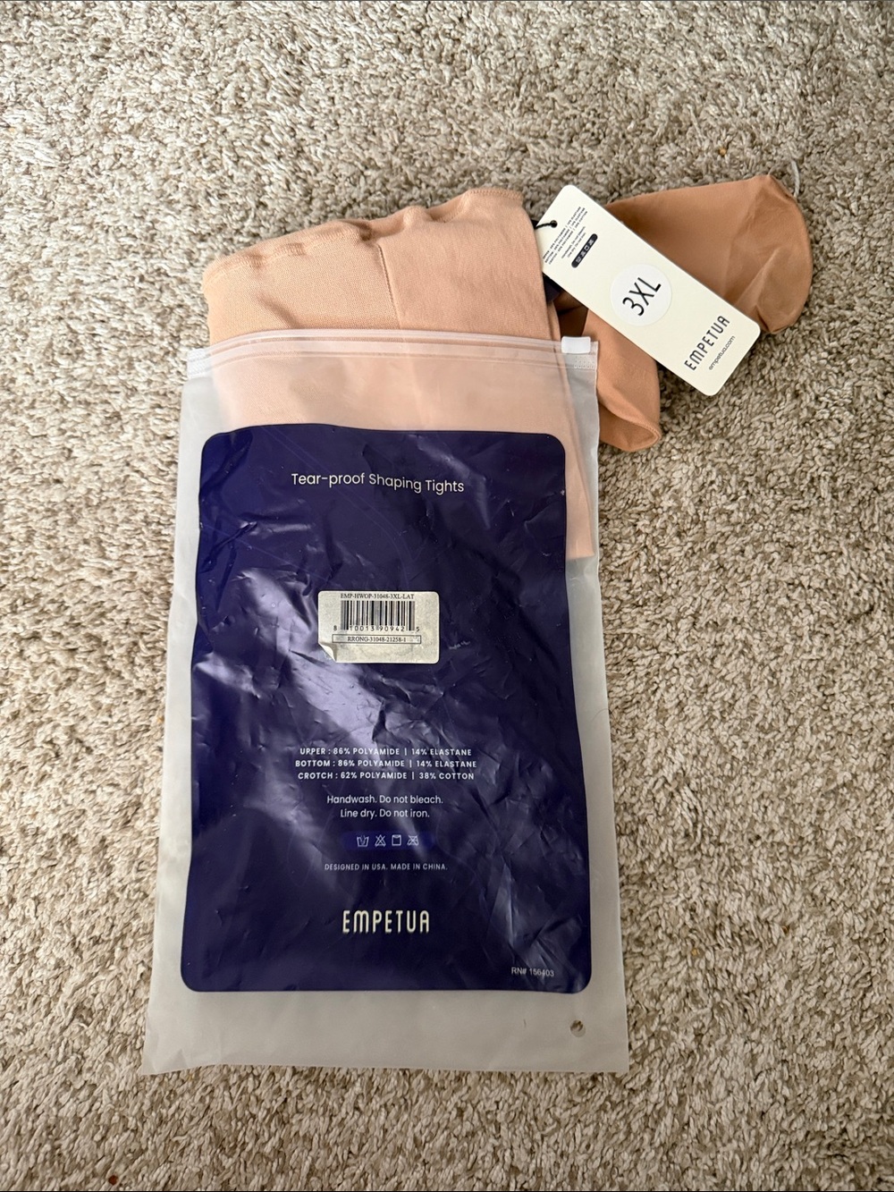 Shapermint Empetua Tear-Proof Shaping Tights in Nude Peach